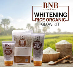 BNB Pack of 3 Rice Extract Bright & Glow Kit Golden Cap with box